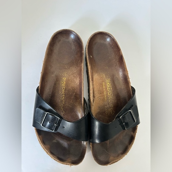 Birkenstock Madrid Leather Sandals Black size 38 size 7.5 women US - Picture 5 of 8